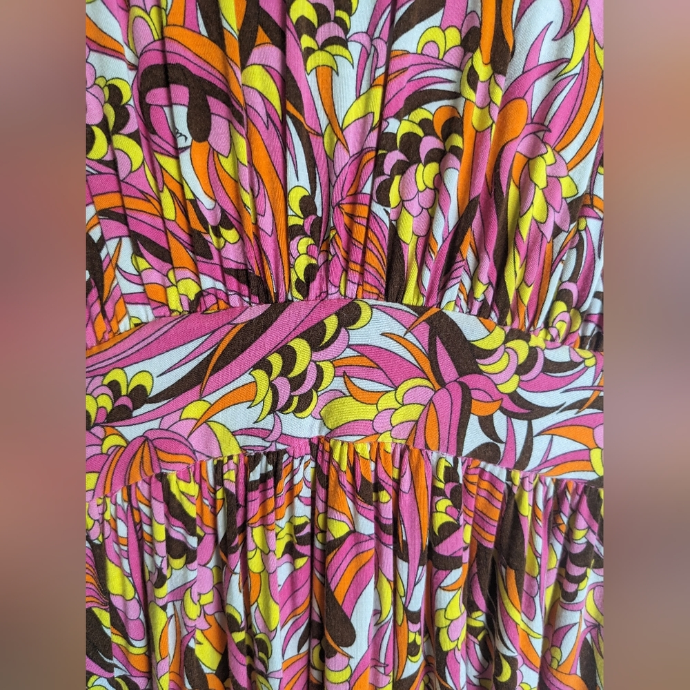 Milly of New York size large psychedelic abstract print jersey slinky dress
